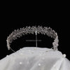 Cubic Zirconia tiara, Crown Bridal tiara, Wedding crown, Bridal hair accessory, Wedding Headpiece, Floral tiara, CZ Wedding tiara, Bridal headband-MEG
