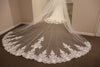 Lace Wedding Cathedral Veil, Cathedral Lace Veil, Two Tier Veil, Ivory Cathedral Veil Lace Veil, Floral Cathedral Veil,Floral Lace Cathedral Length Veil - Rebecca