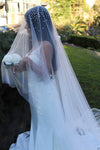 RENAE - Cathedral Veil with Crystals, Diamante Wedding Veil, Rhinestone Veil, Veil Wedding with crystals