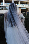 RENAE - Cathedral Veil with Crystals, Diamante Wedding Veil, Rhinestone Veil, Veil Wedding with crystals