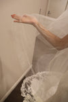 CASSY - Two Tier Cathedral Horsehair Veil, 2" Horsehair Tulle Veil