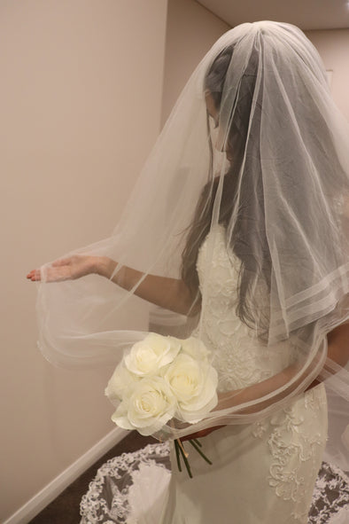 JEAN - Two Tier Cathedral Horsehair Veil, Double Horsehair Veil