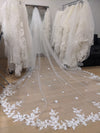 KEZIA - Lace Wedding veil, Vintage lace Wedding Veil, Floral Cathedral Veil, Floral Lace Cathedral Length Veil, Chapel Wedding Veil,Lace Chapel Length Veil