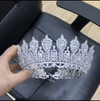 MARISSA - Round Silver crown, Full silver crown, Pageant crown, Full Circle wedding crown, Royal crystal crown, hair accessories, Royal Silver crown, Queen crown