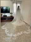 CECE - Custom Floral Veil, Lace wedding veil, Floral lace Veil, Cathedral Wedding Veil