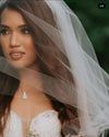 PAIGE - Simple Veil | Classic Cathedral veil | Cathedral Wedding Blusher | Two-Tier Plain Raw Cut Edge | Paige