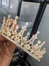 RHEYNITA - Gold Bridal Crown, Luxurious Gold Wedding Crown