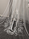 Divinely inspired depiction of Mother Mary beautifully embroidered on the wedding veil