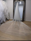 PAIGE -  Ready to Ship Veil (Rush Order) - Simple Veil |  Classic Plain veil| Two-Tier Plain Raw Cut Edge