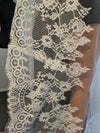 LINDSAY - Alencon/French lace Mantilla Wedding Veil, Cathedral Alencon/French lace Mantilla Wedding Veil,  1 tier cathedral Mantilla Lace Veil,Lace Mantilla Bridal Veil in Cathedral