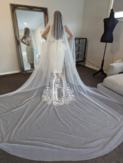 Ready to Ship Veil - Divine Mother Mary Wedding Bridal Veil