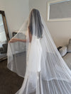 Amy Drop Style Cathedral Wedding Veil | Scattered Rhinestone Bridal Veil