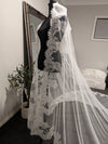 Miranda – Alençon French Lace Hooded Mantilla Cathedral Wedding Veil
