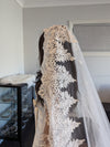 ISABEL- Cathedral Length Lace Mantilla Wedding Veil ,  1 tier cathedral Mantilla Lace Veil,Lace Mantilla Veil in Cathedral, Lace Wedding Veil, Bridal Veil