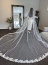 ZOE - Single tier Lace Mantilla Wedding Veil, Short Lace Veil, vory Veil, Bridal Veil, Wedding Veil, Fingertip Mantilla Wedding Veil, White