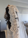 ISABEL- Cathedral Length Lace Mantilla Wedding Veil ,  1 tier cathedral Mantilla Lace Veil,Lace Mantilla Veil in Cathedral, Lace Wedding Veil, Bridal Veil