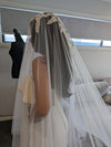 LINDA - Lace Wedding Cathedral Veil, Lace Wedding Veil, Royal Cathedral Length Wedding Veil, Two Tier Floral Lace Veil, Cathedral lace Veil