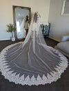 ISABEL- Cathedral Length Lace Mantilla Wedding Veil ,  1 tier cathedral Mantilla Lace Veil,Lace Mantilla Veil in Cathedral, Lace Wedding Veil, Bridal Veil