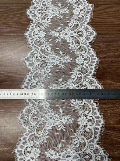 Leandra - Alencon/French lace Mantilla Wedding Veil, Cathedral Alencon/French lace Mantilla Wedding Veil,  1 tier cathedral Mantilla Lace Veil,Lace Mantilla Bridal Veil in Cathedral