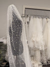 KERRIE-Pearl Embellished Bridal Veil | Cathedral Wedding Veil