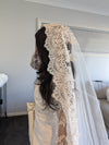 ISABEL- Cathedral Length Lace Mantilla Wedding Veil ,  1 tier cathedral Mantilla Lace Veil,Lace Mantilla Veil in Cathedral, Lace Wedding Veil, Bridal Veil