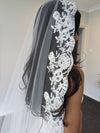 ZOE - Single tier Lace Mantilla Wedding Veil, Short Lace Veil, vory Veil, Bridal Veil, Wedding Veil, Fingertip Mantilla Wedding Veil, White