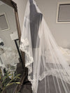 Arden - Scalloped Royal Cathedral Wedding veil, Long Dramatic 5 Meter Lace Bridal Veil
