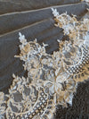 Amber - Alencon/French lace Mantilla Wedding Veil, Cathedral Alencon/French lace Mantilla Wedding Veil,  1 tier cathedral Mantilla Lace Veil,Lace Mantilla Bridal Veil in Cathedral