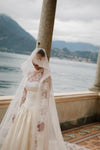 Miranda – Alençon French Lace Hooded Mantilla Cathedral Wedding Veil