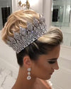 MARISSA - Round Silver crown, Full silver crown, Pageant crown, Full Circle wedding crown, Royal crystal crown, hair accessories, Royal Silver crown, Queen crown