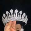 Bridal Tiaras & Bridal Crowns, Wedding Crowns & Headpieces, Bridal Wedding Tiaras, Cubic Zirconia Crystal Rhinestone Tiara, Huge Sparkling Wedding Crown - JERSEY