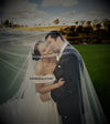 Amy Drop Style Cathedral Wedding Veil | Scattered Rhinestone Bridal Veil