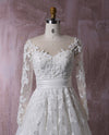 Floral Wedding Dress |  Bridal Gown with Sleeves | Custom Designed | SHARON