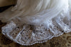 Ivory, White Bridal Veil, Sequined Lace Veil, Cathrdral Length Bridal Veil, Cathedral Length Lace Sequined Veil, Floor Length Wedding Veil, Tulle Wedding -  ELLIA
