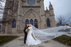 MARIAN -Mantilla Wedding Cathedral Veil, Lace Wedding Veil, 5 meter Royal Cathedral Length Wedding Veil, 7 meter Single Tier Floral Lace Veil, 10 meter Ivory Veil, Luxury 10m Cathedral lace Veil
