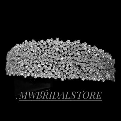 Wedding Tiara, Royal Tiaras, Rhinestone Tiara, Wedding Tiara Headpiece,, Wedding Headpiece - ELZA
