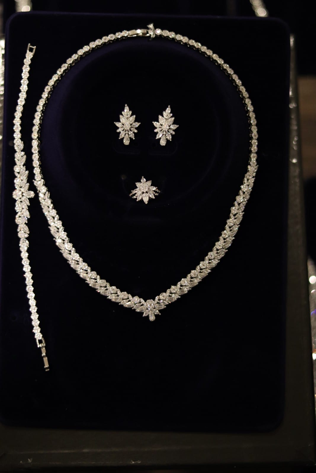 Elegant Traditional Design Golden Bridal Jewelry - Necklace & Earrings Set  #35371 | Buy Bridal Necklace Online