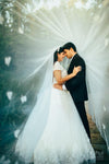 Custom Floral Veil, Lace wedding veil, Two Tier lace Veil, Cathedral Wedding Veil - MARSHA