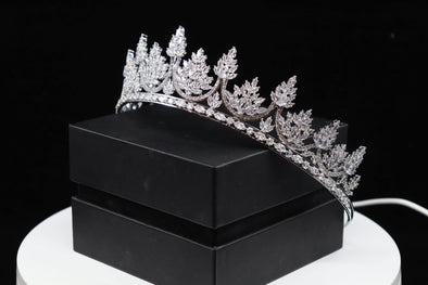 ELIANA Delicate Silver Crystal Bridal Tiara – Handcrafted Wedding Headpiece