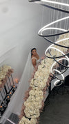 Image of a pearl wedding veil with delicate pearl accents
