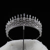 GRAZIELA Intricate Silver Crystal Bridal Tiara – Handcrafted Wedding Crown