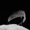 GRAZIELA Intricate Silver Crystal Bridal Tiara – Handcrafted Wedding Crown