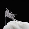 MELENA Exquisite Silver Cubic Zirconia Bridal Tiara – Royal Wedding Crown