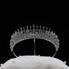 GRAZIELA Intricate Silver Crystal Bridal Tiara – Handcrafted Wedding Crown
