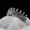 DEBRA Vintage-Inspired Silver Cubic Zirconia Bridal Tiara – Elegant Wedding Crown