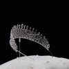GRAZIELA Intricate Silver Crystal Bridal Tiara – Handcrafted Wedding Crown