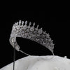 GRAZIELA Intricate Silver Crystal Bridal Tiara – Handcrafted Wedding Crown