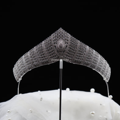MOLLY Regal Silver Crystal Bridal Tiara – Luxurious Wedding Crown