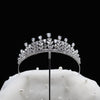 CUBIC ZIRCONIA TIARA, Silver Bridal Tiara, GOLD WEDDING TIARA, Wedding crown, Bridal crown, Bridal tiara, Wedding tiara, Bridal hairpiece, Rhinestone tiara, Rhinestone crown,  Crystal headband, Bridal hairpiece - ELENA
