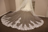 Rebecca | Two-Tier Cathedral Lace Wedding Veil – Elegant Sheer Tulle Bridal Veil